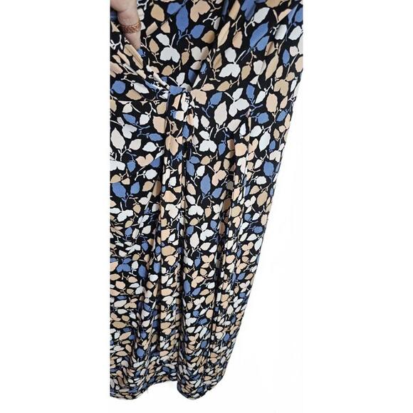 Anne Klein XL Floral Pattern Midi Wrap Dress with Short Butterfly Sleeves - Picture 11 of 13
